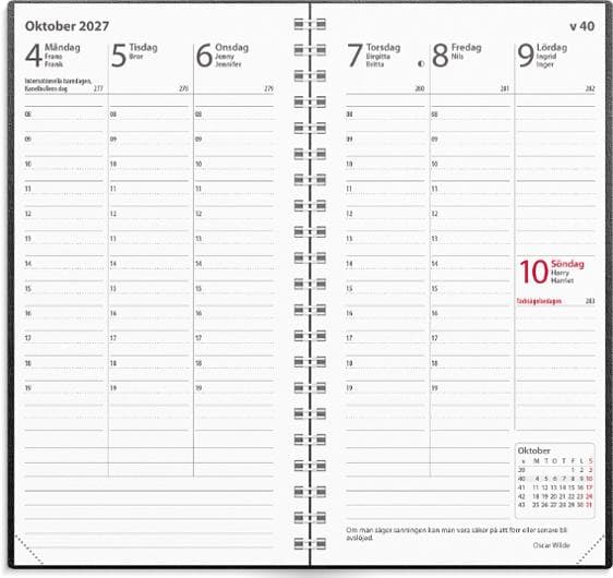 Kalender Interplano 2027 plast svart