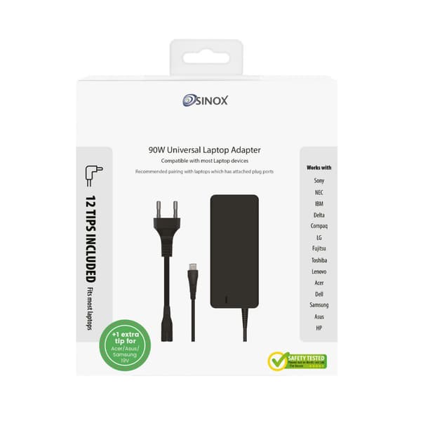 Sinox Universal laptopadapter PC 90W