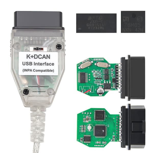 Vikakoodinlukija K+DCAN K-CAN FTDI-siru E60 E61 E83 E81 E87 OBD2 OBD2:lle
