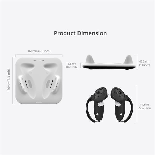 BOBOVR CD3 til Meta Quest 3 / Meta Quest 3S VR-opladerdock til controllere