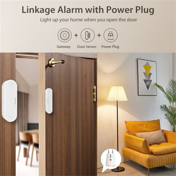 Matter Thread Dörrsensor USB-driven Magnetisk Smart Home Sensor Fönsterlarm