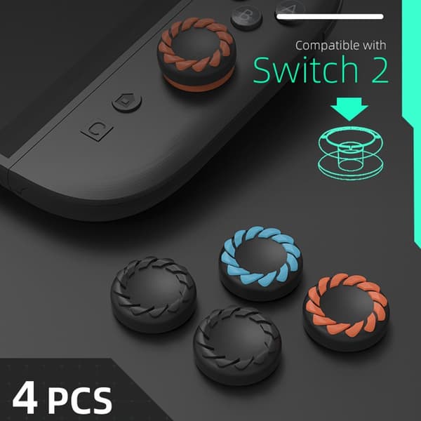 Kompatibel med Nintendo Switch 2 4 stk. Joy-Con tommelfingergreb - Sort