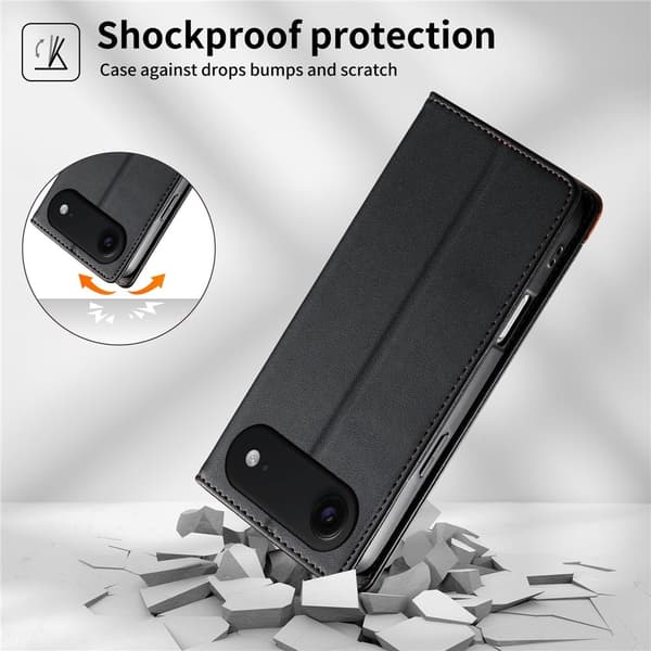 DIERFENG Til iPhone Air Pungcover RFID Beskyttelse Stander - Sort
