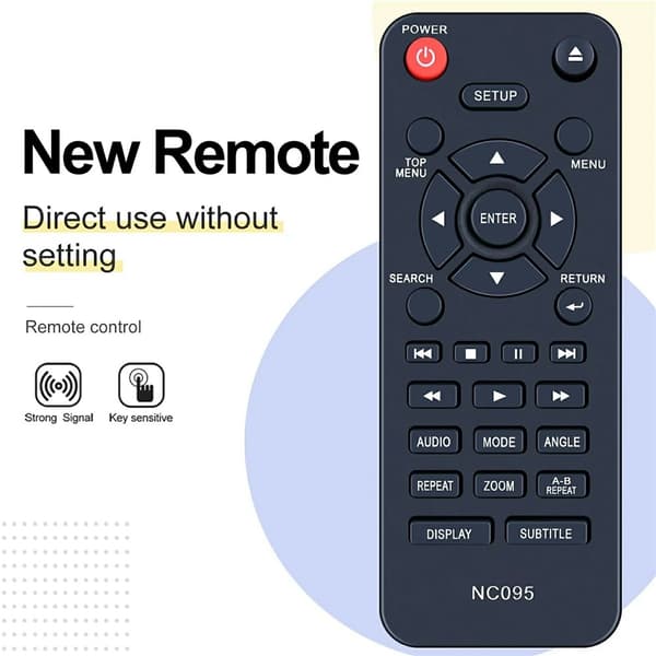 Fjernkontroll erstatning for NC095 for Sanyo DVD-spiller