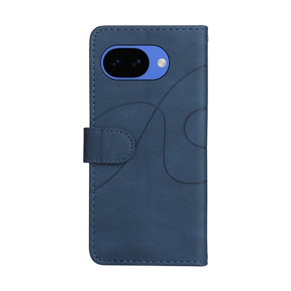 För Google Pixel 10a Plånboksfodral med Stativ Tvåfärgad Design - Blå