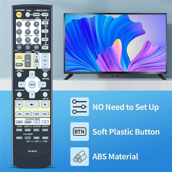 Fjernkontroll Utskiftning for RC-651M for Onkyo AV-receiver