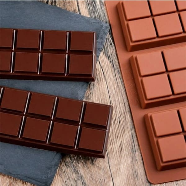Rektangulär chokladform bakform med 10 håligheter i silikon
