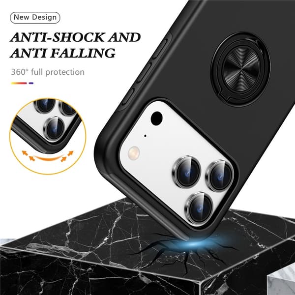 For iPhone 17 Pro Hybrid-deksel med Fingerring