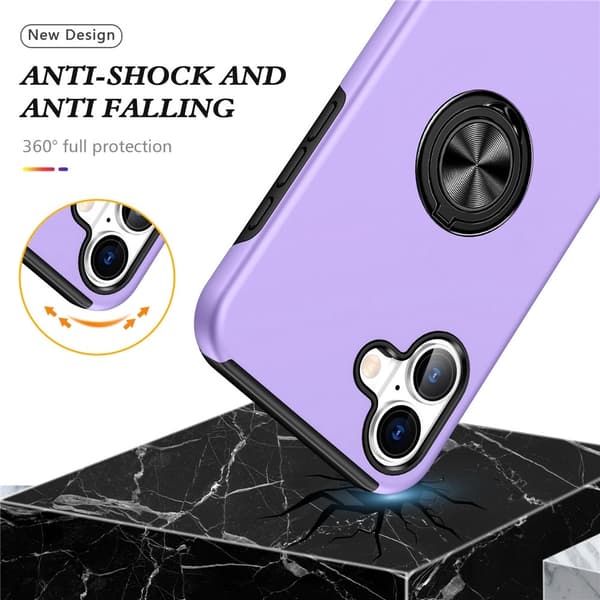 For iPhone 17 Hybrid-deksel med Fingerring
