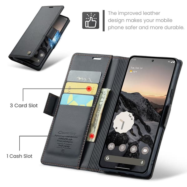 CASEME Til Google Pixel 10a RFID Blokerende Pungcover - Sort