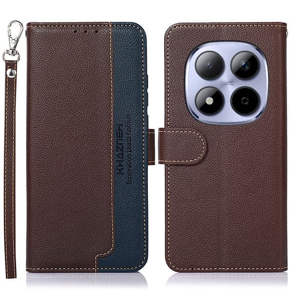 KHAZNEH Til Xiaomi Redmi Note 15 Pro Etui RFID-blokkerende telefonlærfutteral