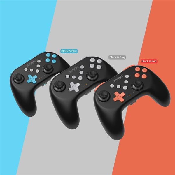 Trådløs Bluetooth-kontroller for Nintendo Switch 1+2+OLED Vibrasjon Svart/blå