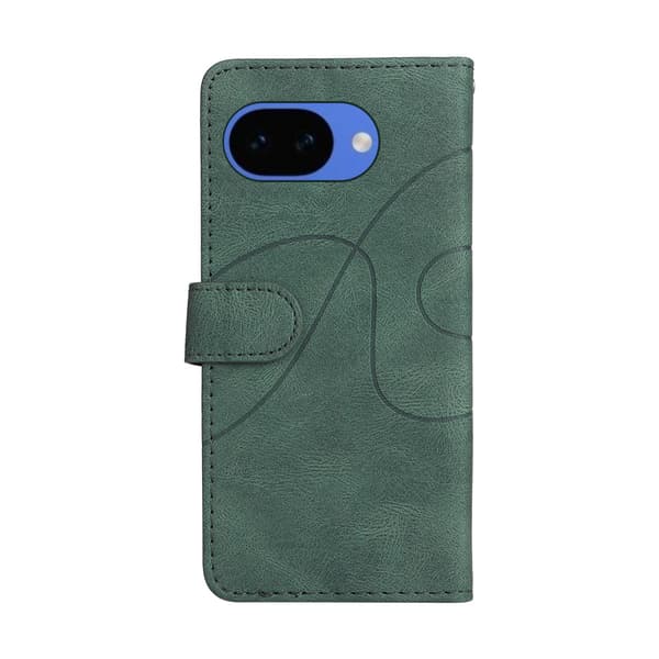 För Google Pixel 10a Plånboksfodral med Stativ Tvåfärgad Design - Grön