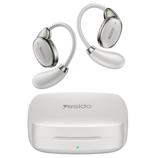 YESIDO-oversættelsesheadset – Bluetooth AI-oversættelse, Open-Ear – Hvidt
