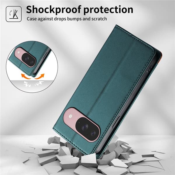 DIERFENG Plånboksfodral med färgblockerad logotyp för Google Pixel 11 och 11 Pro