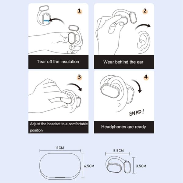 Bluetooth 5.3 Hovedtelefoner Bone Conduction Trådløse øretelefoner