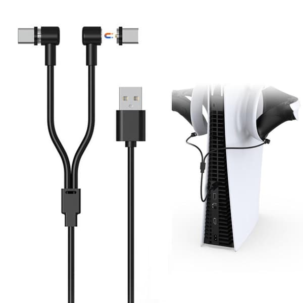 For PS VR 2 - kontroller 1 USB til 2 USB - C ladekabel