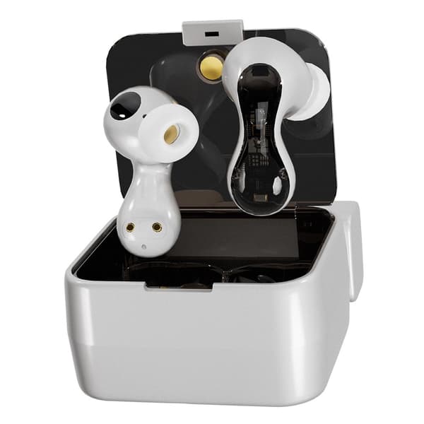 Pulsar Bluetooth-headset dynamiske driver-øretelefoner med 4 mikrofoner – hvit
