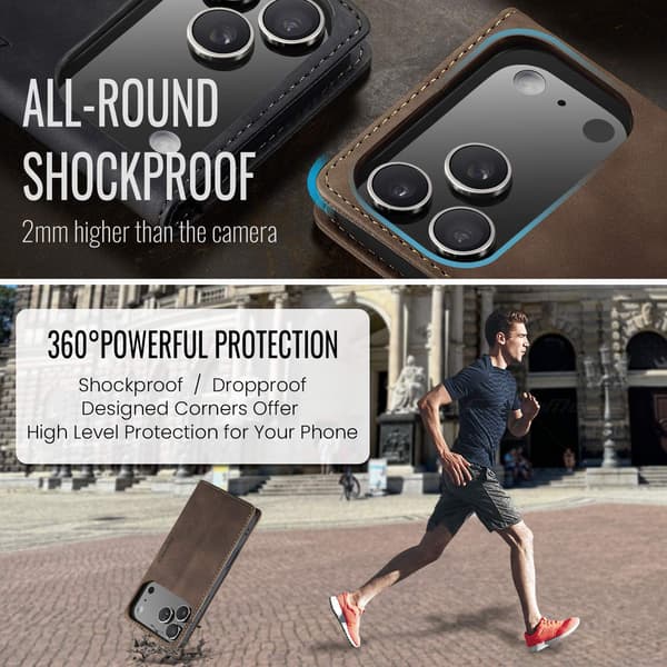 CASEME Lommebok-deksel iPhone 17 Pro - Kaffe