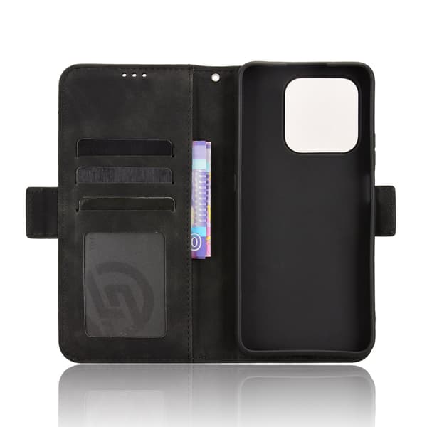 Til Honor 400 Smart 5G Case Pung Etui Shell Telefon Case Ekstra kort - Sort