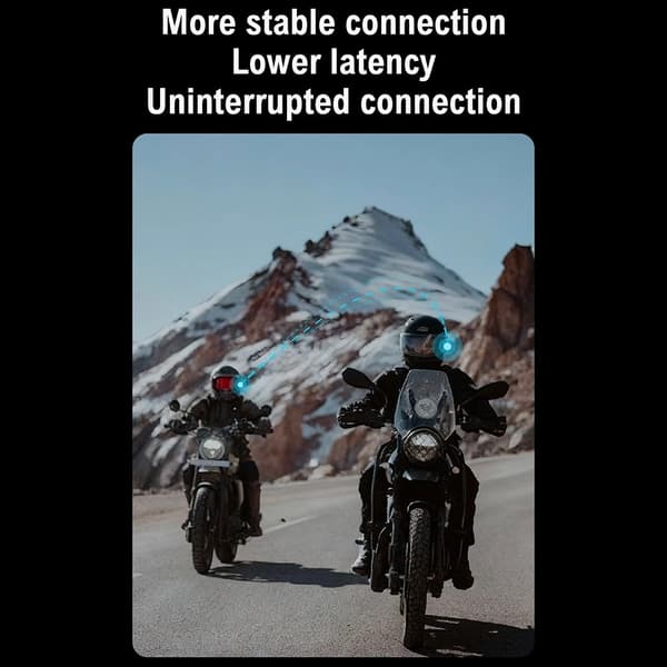 Motorcykelhjelm Bluetooth Intercom Headset IP67 Vandtæt 1000m Rækkevidde