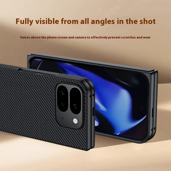 Telefondeksel for Google Pixel 10 Pro Fold med karbonfibertekstur