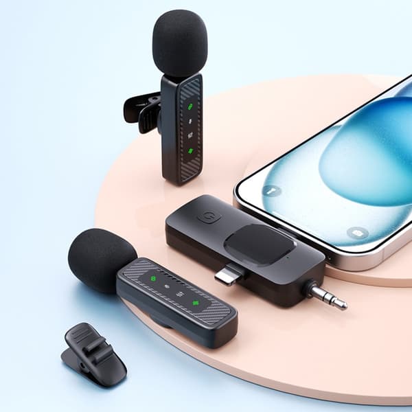 Myggmikrofon (USB-C/Lightning/3,5 mm TRS) – 2 mikrofoner, 1 mottaker