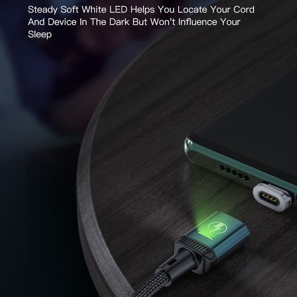 KUULAA 1m 3A magnetisk kabel USB-C / iP (5-14) / Micro USB 3-i-1 lading + data