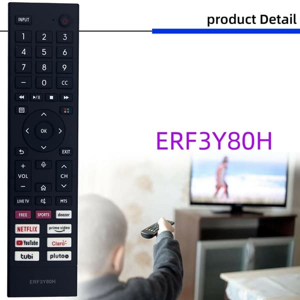 Fjärrkontroll Ersättning ERF3Y80H För Hisense TV (Stöder inte röstfunktion)