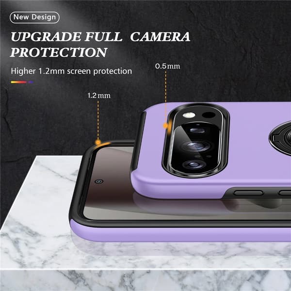 Til Pixel 10 Pro / Pixel 10 Deksel Hybriddeksel med Finger Ring -