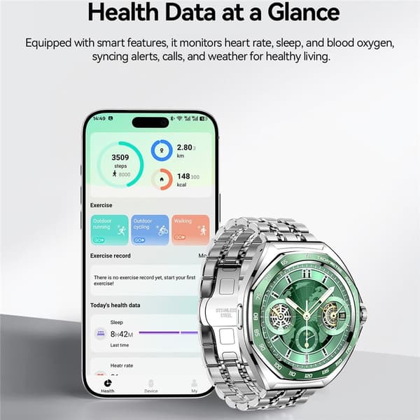 Smartklokke JOYROOM AMOLED Bluetooth-samtale 450mAh 5ATM Vanntett