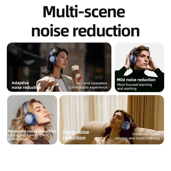 Trådløse PC Gaming Headset Støjreducerende Over-Ear Bluetooth Hovedtelefoner - Sort