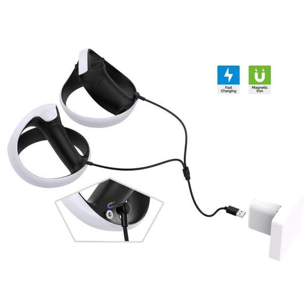 For PS VR 2 - kontroller 1 USB til 2 USB - C ladekabel