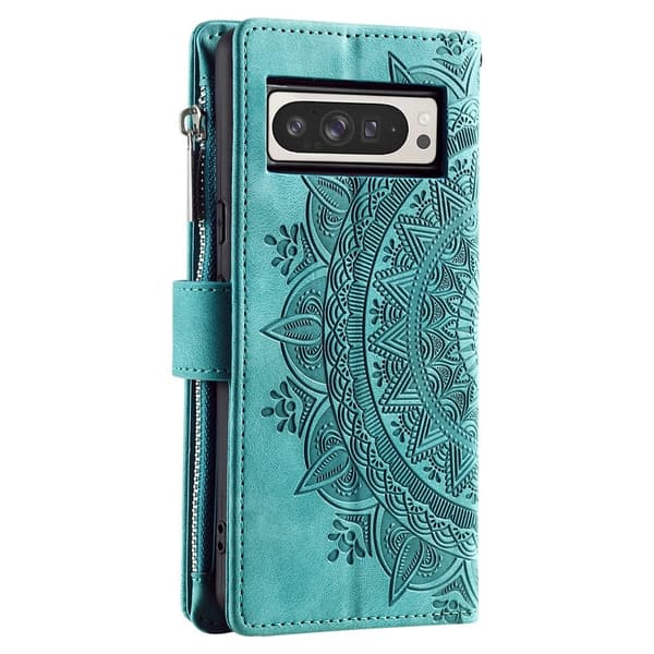 Til Google Pixel 10 Pro XL tegnebogscover Cover Shell Mandala Blomstermønster