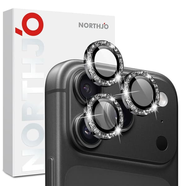 NORTHJO Glitrende kameralinsebeskyttelse til iPhone 18 Pro / 18 Pro Max