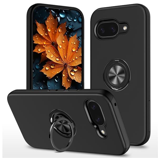 Til Pixel 10a Deksel Hybriddeksel med Finger Ring - Svart