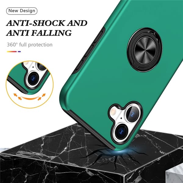 For iPhone 17 Hybrid-deksel med Fingerring