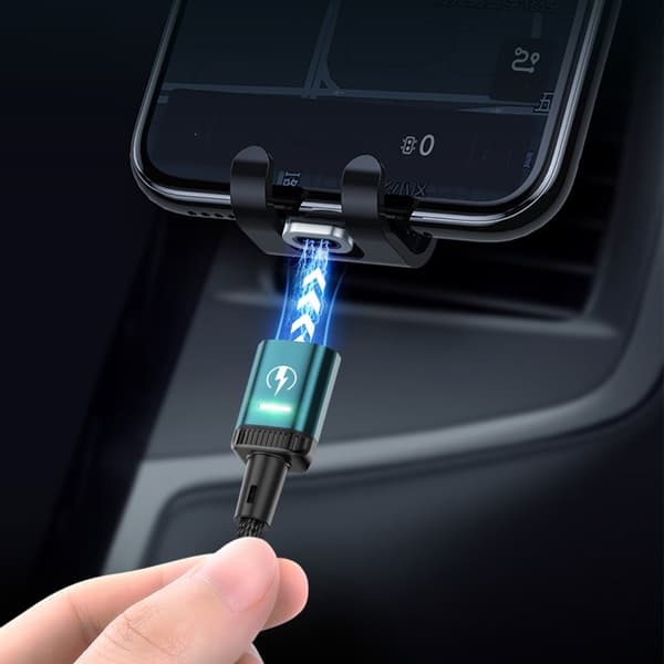 KUULAA 2m 3A magnetisk kabel USB-C / iP (5-14) / Micro USB 3-i-1 lading + data