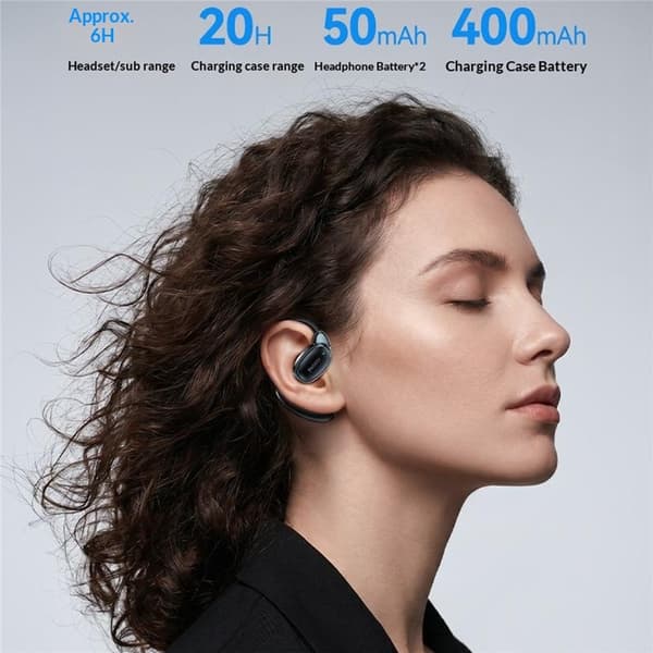 YESIDO Oversettelsesheadset – Bluetooth AI-oversettelse (Open-Ear) – Hvitt