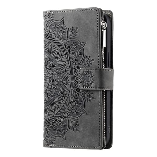 Til Google Pixel 10a Pungcover Mandala Blomstermønster - Grå