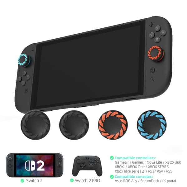Kompatibel med Nintendo Switch 2 4 stk. Joy-Con tommelfingergreb - Sort