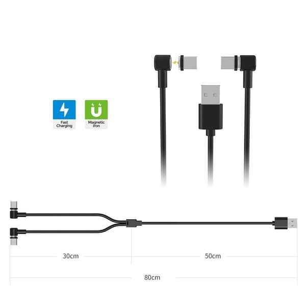 For PS VR 2 - kontroller 1 USB til 2 USB - C ladekabel