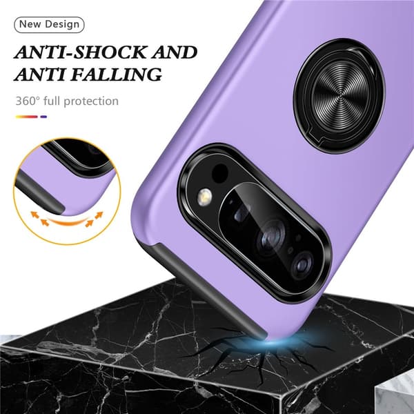 Til Pixel 10 Pro / Pixel 10 Deksel Hybriddeksel med Finger Ring -