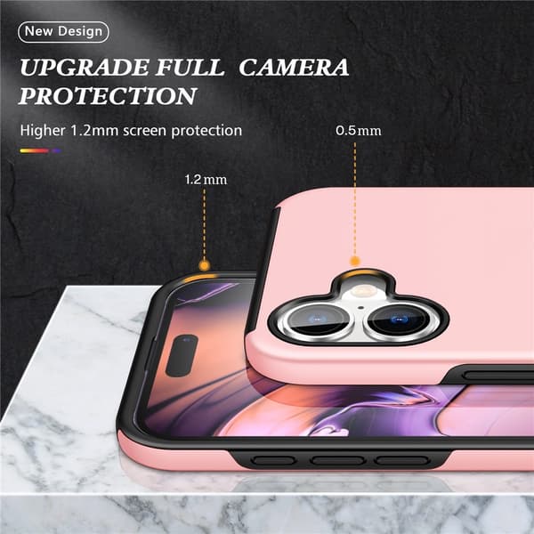 Til iPhone 17 Finger Ring Kickstand Hybrid Taske
