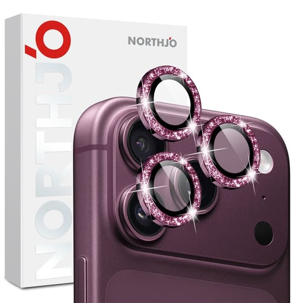 NORTHJO Glitrende kameralinsebeskyttelse til iPhone 18 Pro / 18 Pro Max