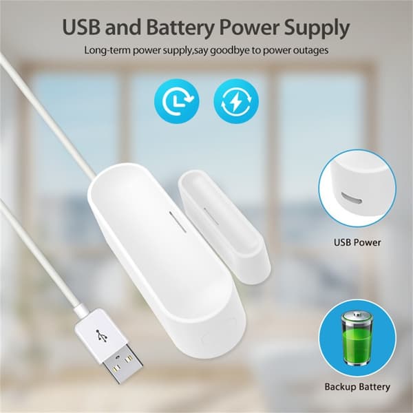 Matter Thread Dørsensor USB-drevet magnetisk smart hjemsensor Vindusalarm