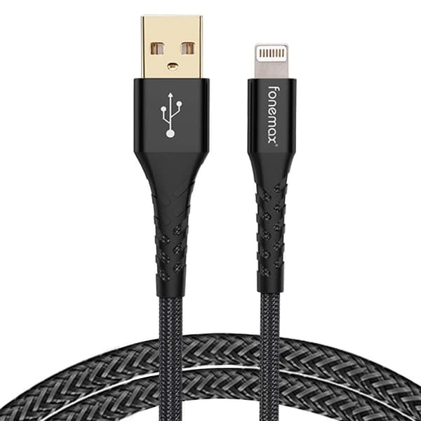 FONEMAX MFi-sertifisert 2m USB til Lightning-datakabel 3A hurtiglading