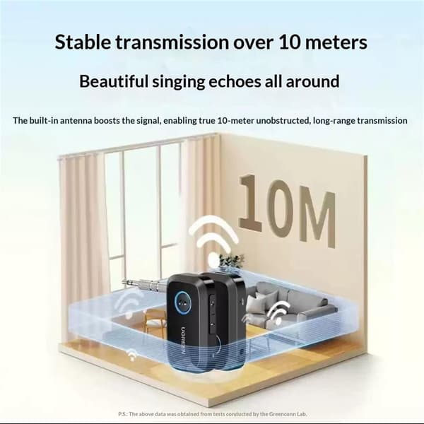 UGREEN CM596 Bluetooth 5.4-lydmottaker – 3,5 mm AUX-adapter for bil