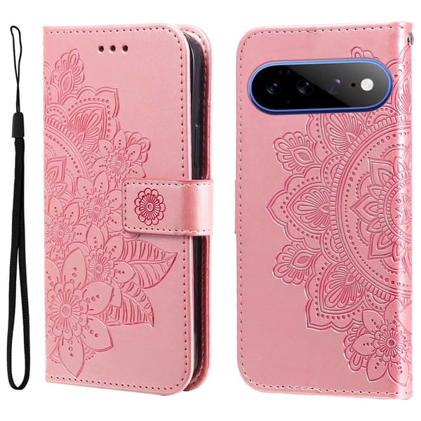 Blomstret Lommebokdeksel med Stativ til Google Pixel 11 Pro XL