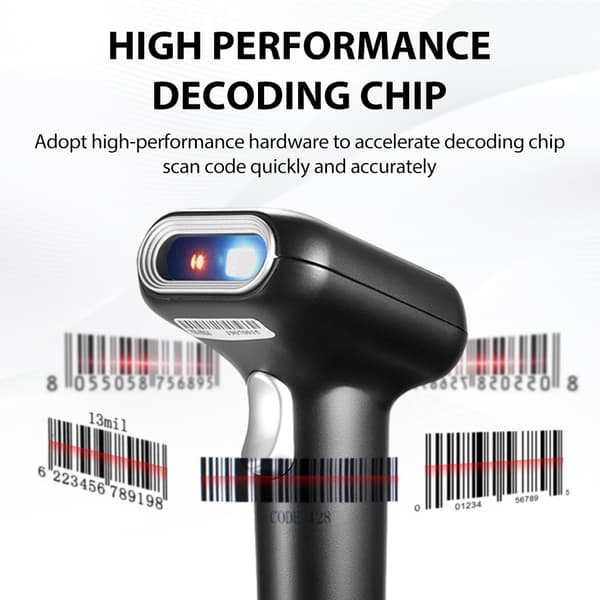 Scanner Handscanner Bar Code Scanner 2.4G trådlös streckkodsläsare handhållen